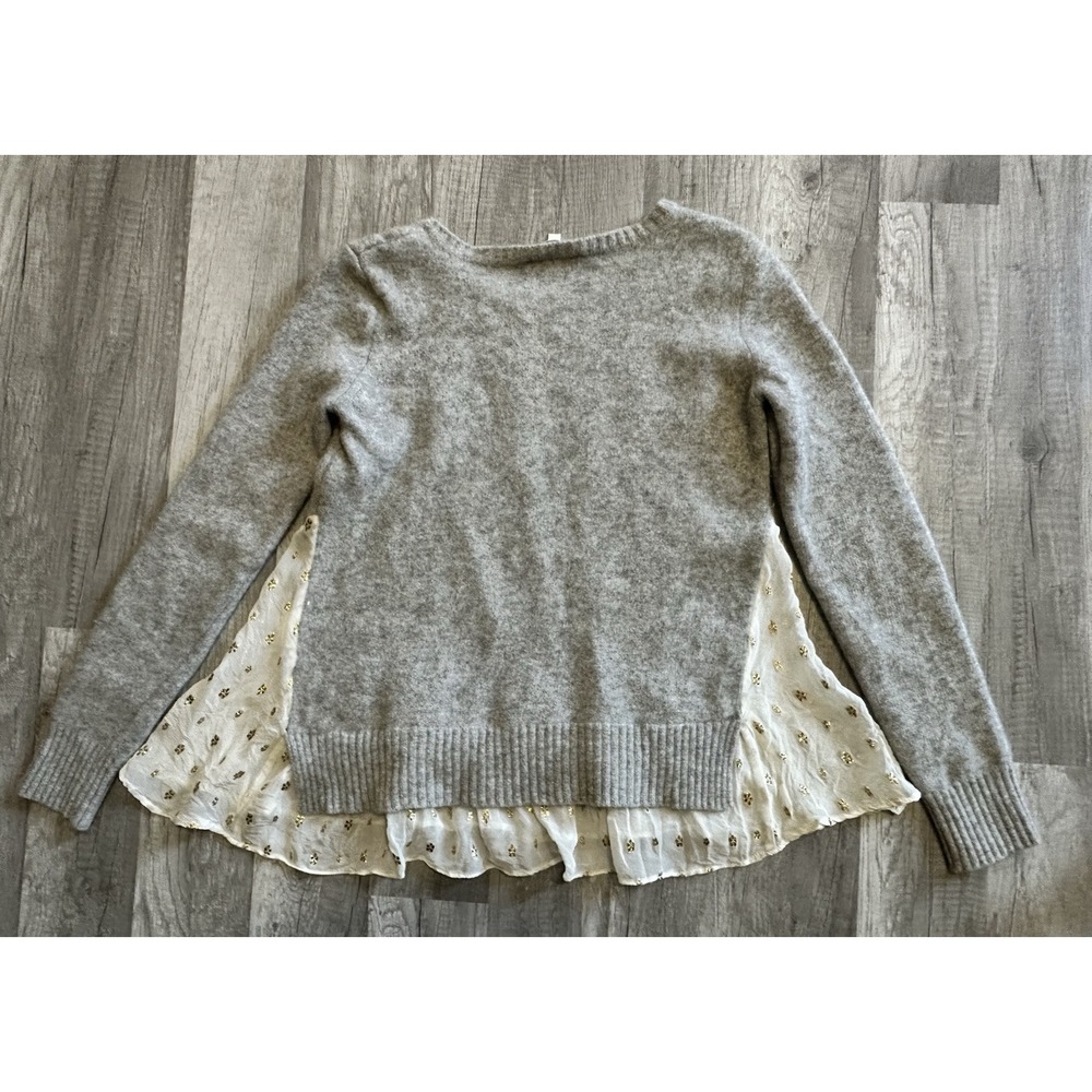 MAILLE CLU Gray Wool Cashmere Sweater Unique Details‎  Size Small - Picture 9 of 16
